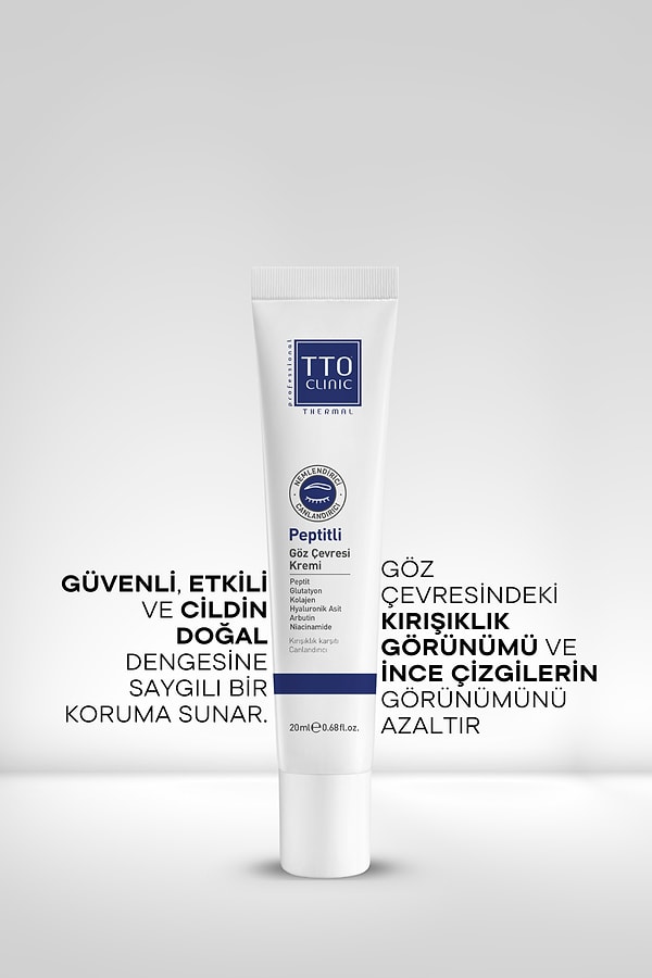 12. Aydınlatıcı, Nemlendirici ve Gençleştirici Göz Çevresi Bakımı: TTO Clinic Peptitli Göz Çevresi Kremi
