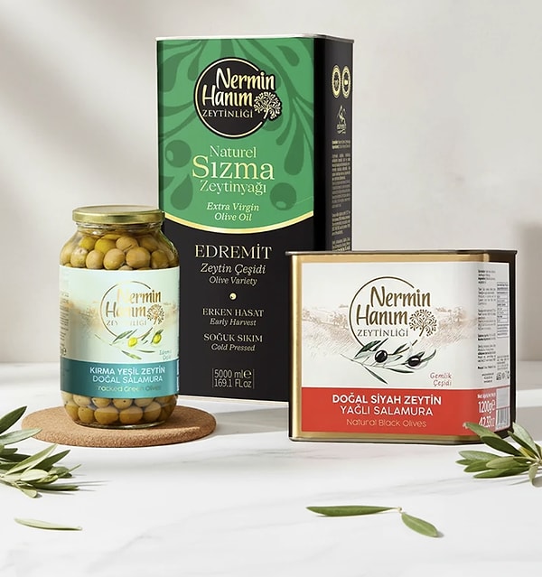 5 lt Edremit Erken Hasat Soğuk Sıkım Alana Hediye Zeytin Seti!