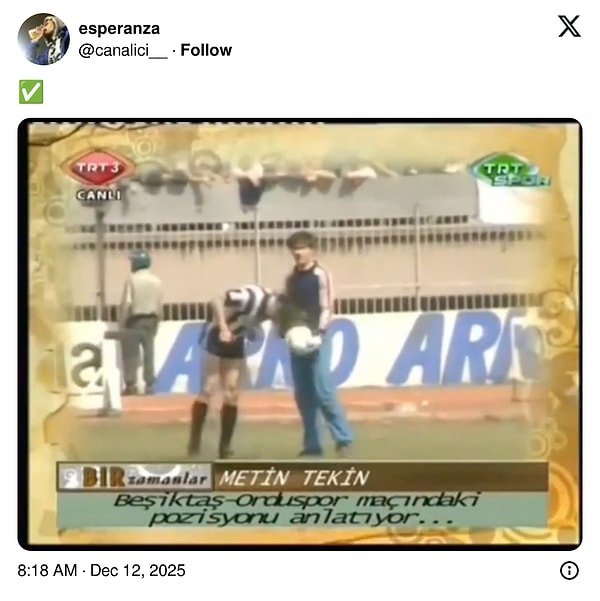 Hareket Alperen'in taraftarı olduğu Beşiktaş'ın 90'lı yıllarda attığı gole benzetildi.