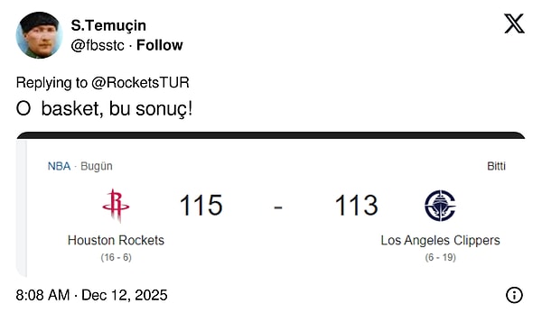 Rockets maçı bu sayının da etkisiyle 115 - 113 kazandı.