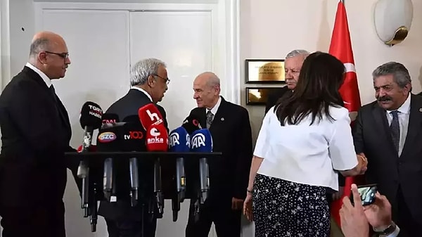 MHP lideri Bahçeli DEM Parti ile DEM Parti heyeti Meclis’te görüştü.