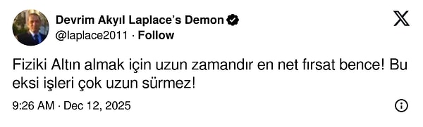 "An unequivocal opportunity for those interested in buying gold."