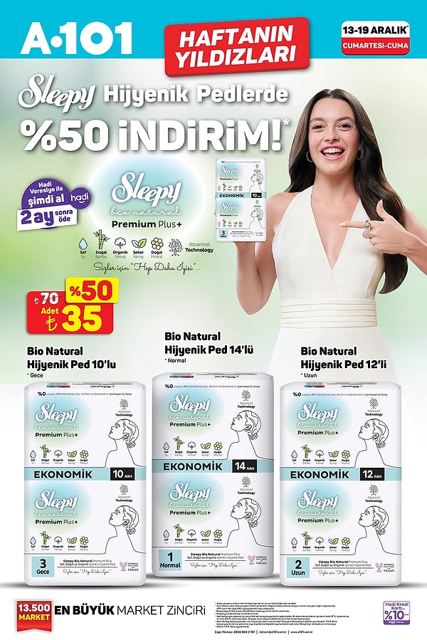 Sleepy Hijyenik Pedlerde %50 İndirim