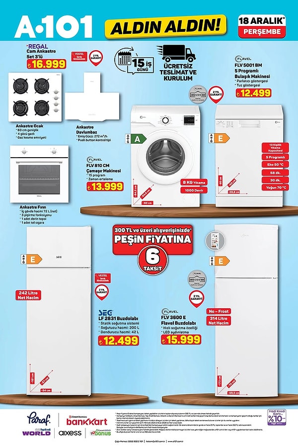 REGAL Cam Ankastre Set 3'lü 16.999 TL