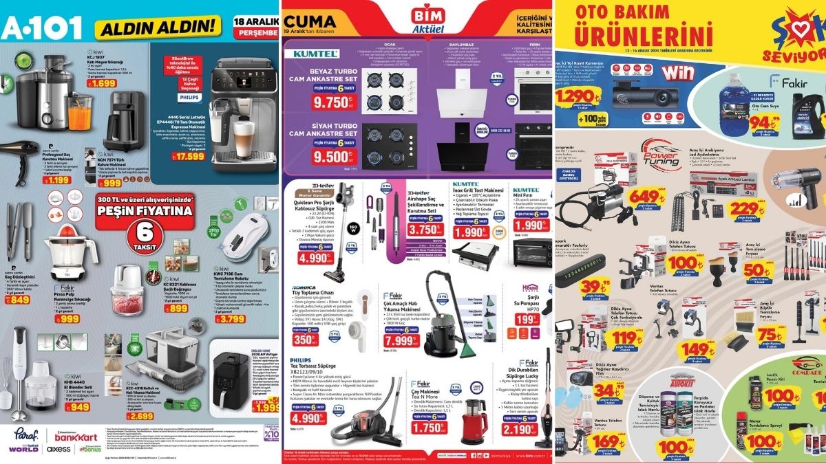 İndirim Günleri Başlıyor! 13 - 19 Aralık Haftasında A101 ve BİM Aktüel Ürünler Listesinde Ne Var?