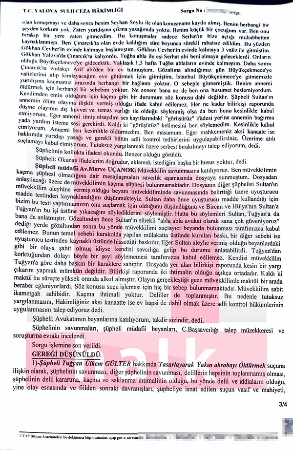 "Annemi ben kesinlikle öldürmedim. Ben masumum."