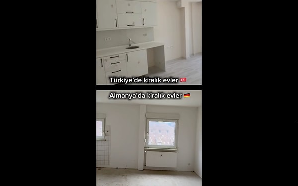 Almanya'daki evlerde mutfak dolabı yok.