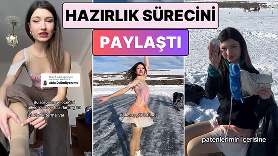 Donan Çıldır Gölü'nde Yaptığı Buz Pateni Gösterisiyle Büyületen Kumsal Belin Hazırlık Sürecini Paylaştı