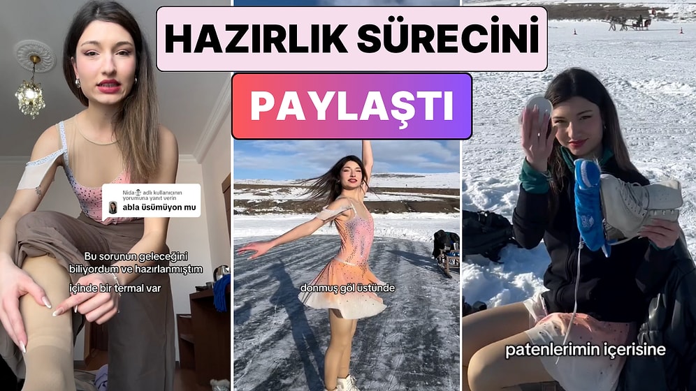 Donan Çıldır Gölü'nde Yaptığı Buz Pateni Gösterisiyle Büyületen Kumsal Belin Hazırlık Sürecini Paylaştı