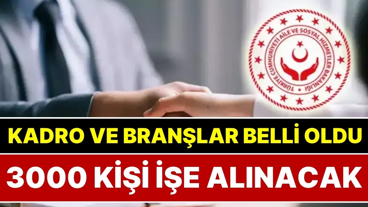 Kadro ve Branşlar Belli Oldu: Aile ve Sosyal Hizmetler Bakanlığı'na 3 Bin Sözleşmeli Personel Alınacak