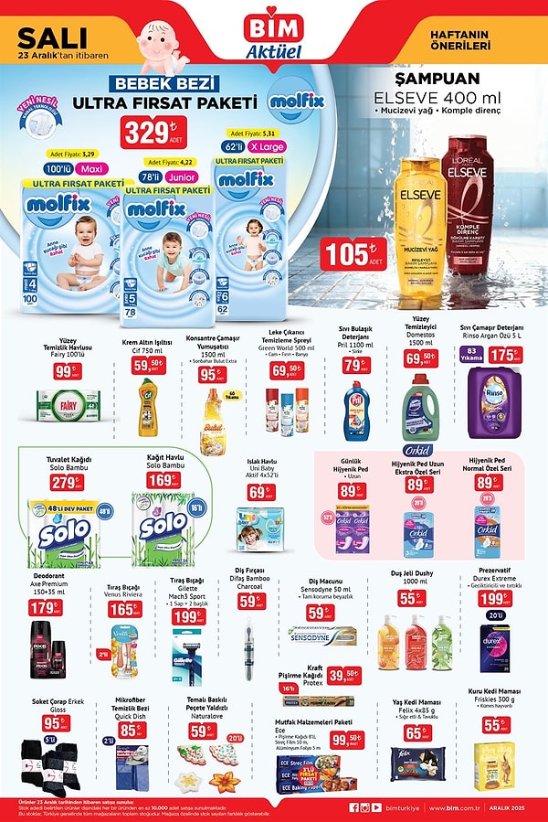 Molfix Bebek Bezi Ultra Fırsat Paketi 329 TL