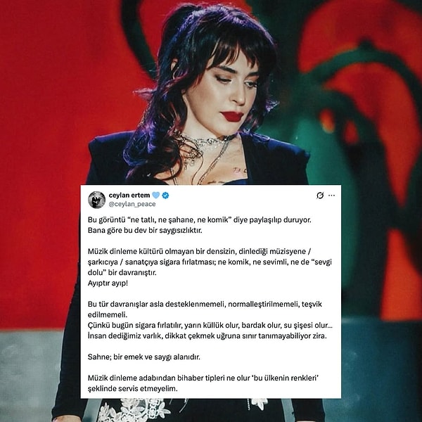 Sagopa'dan olayla ilgili herhangi bir açıklama gelmedi. İsabetli sigara da 40 yılda bir yaşanacak komik bir olay olarak sosyal medyada dönmeye devam etti. Tepki gösteren isimse Ceylan Ertem oldu.