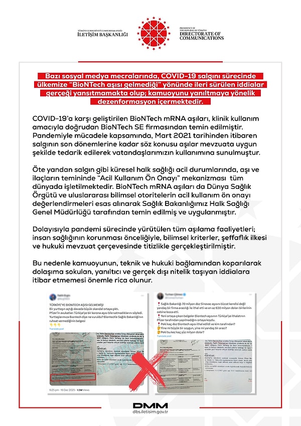 Ancak DMM bu iddiaları yalanladı.