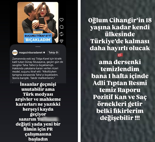 Program sonrası gündem daha da büyürken, Karel cephesinden de sert bir yanıt geldi. Paylaşılan metinde eski eşine yönelik ağır ifadeler yer aldı.