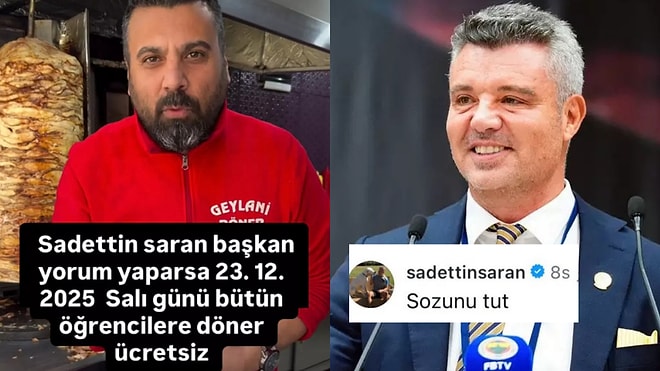 Sadettin Saran Tek Bir Yorumuyla Öğrencilere Ücretsiz Döner Dağıttırdı