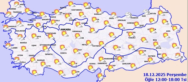 Bugün hava kaç derece? 18 Aralık Perşembe il il hava durumu!