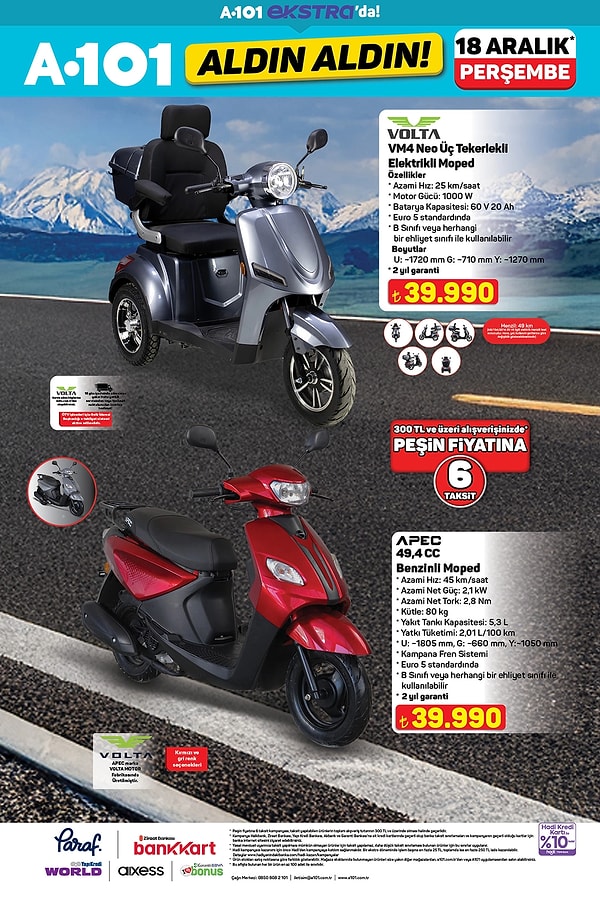 Elektrikli ve Benzinli Moped