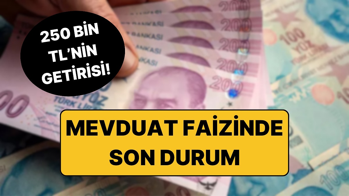 Mevduat Faizlerinde Son Durum: 250 Bin TL'nin Aylık Getirisi Belli Oldu!