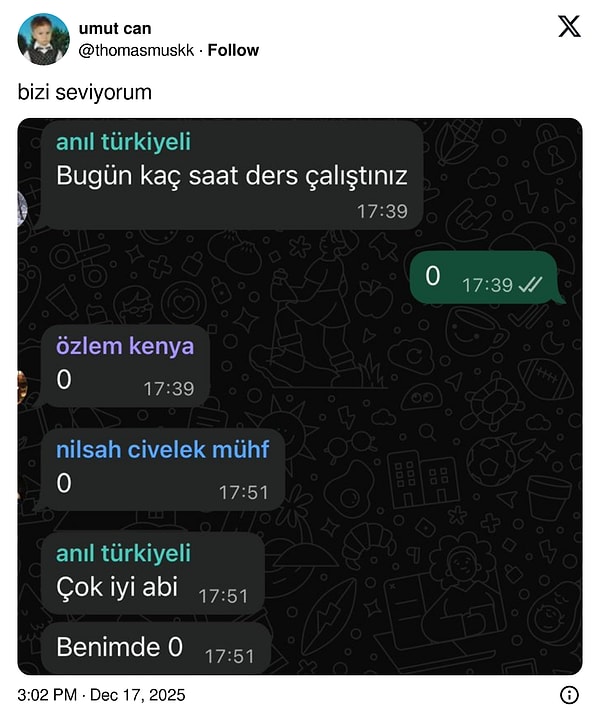Dürüstler en azından.
