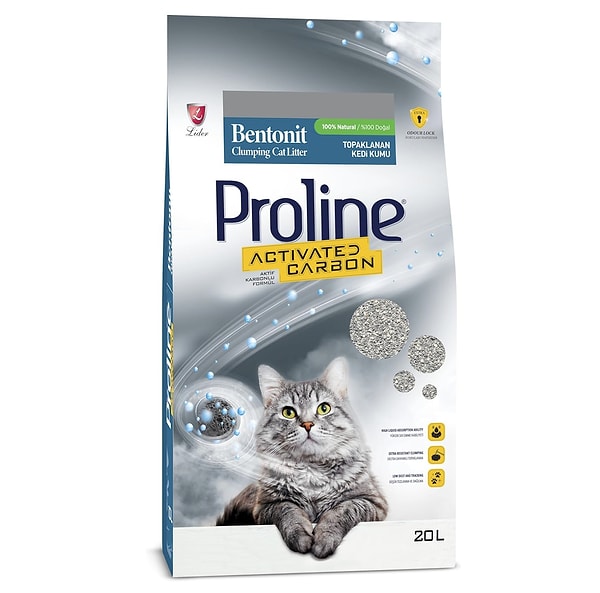 Proline aktif karbonlu kedi kumu 20 L, güçlü koku kontrolü ve yüksek emiş kapasitesiyle günlük bakımda favoriniz olacak bir seçenek.
