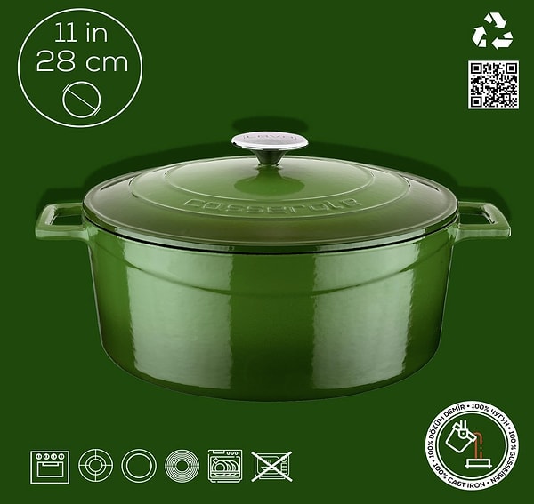 Lava Metal Döküm Yuvarlak Tencere