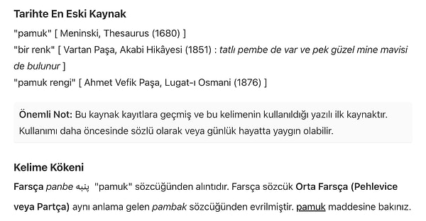 Bir etimoloji sözlüğünde ise durum şöyle ifade ediliyor.