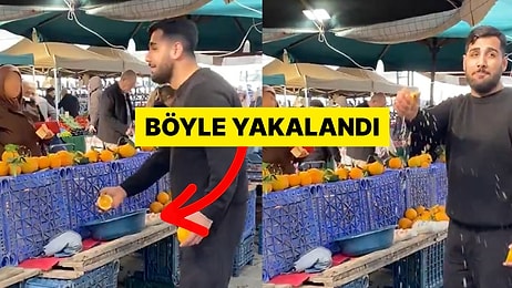 Bir Pazarcının Portakalları Sulu Göstermek İçin Yaptığı Hile Böyle Görüntülendi