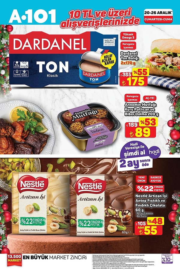 10 TL ve üzeri alışverişlerinizde;