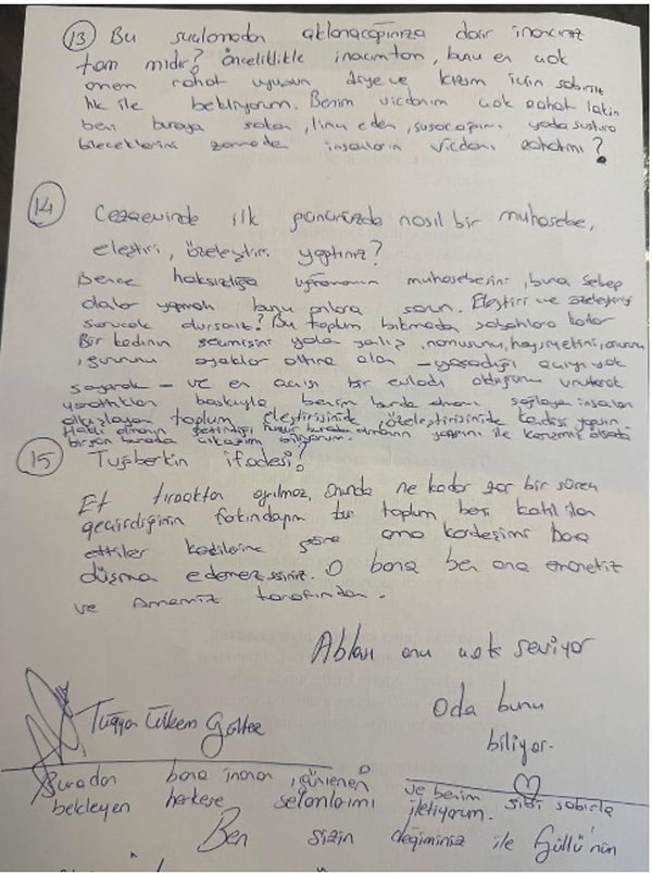 Bu zamana kadar kamuoyuna herhangi bir açıklama yapmayan Tuğyan Ülkem Gülter, cezaevinde geçirdiği ilk haftanın ardından Habertürk’ün sorularını yanıtladı.