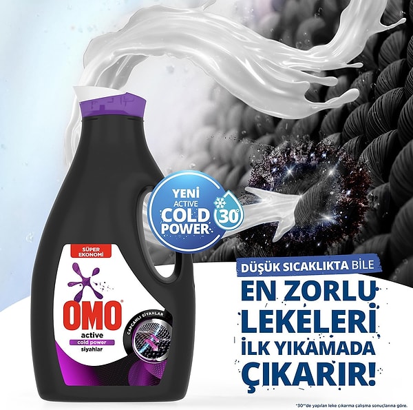 Siyah ve koyu renkliler için özel olarak geliştirilen Omo Active Cold Power, %59 indirimli fiyatıyla öne çıkıyor!