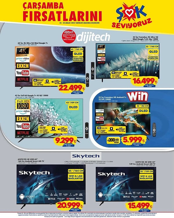 Dijitech 65" 4K Ultra HD Qled Google Tv 22.499 TL