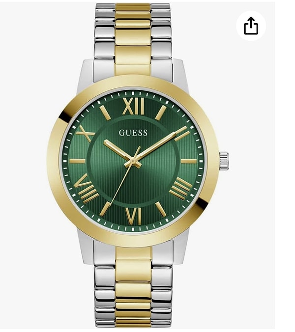Altın ve gümüş tonlarının aynı tasarımda buluştuğu Guess Erkek Kol Saati, zamansız şıklığıyla her kombine kolayca uyum sağlayacak özel bir hediye seçeneği.
