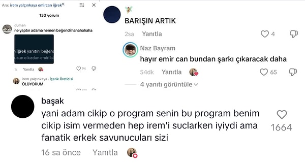 O yorumlardan bazılarını şöyle bırakalım: