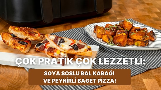 Airfryer'da Soya Soslu Bal Kabağı ve Peynirli Baget Pizza Nasıl Yapılır?