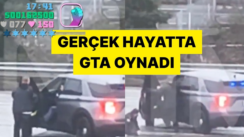 ABD'de Bir Adam İçindeki Polisi Dışarı Atıp Ekip Otosunu Çaldı
