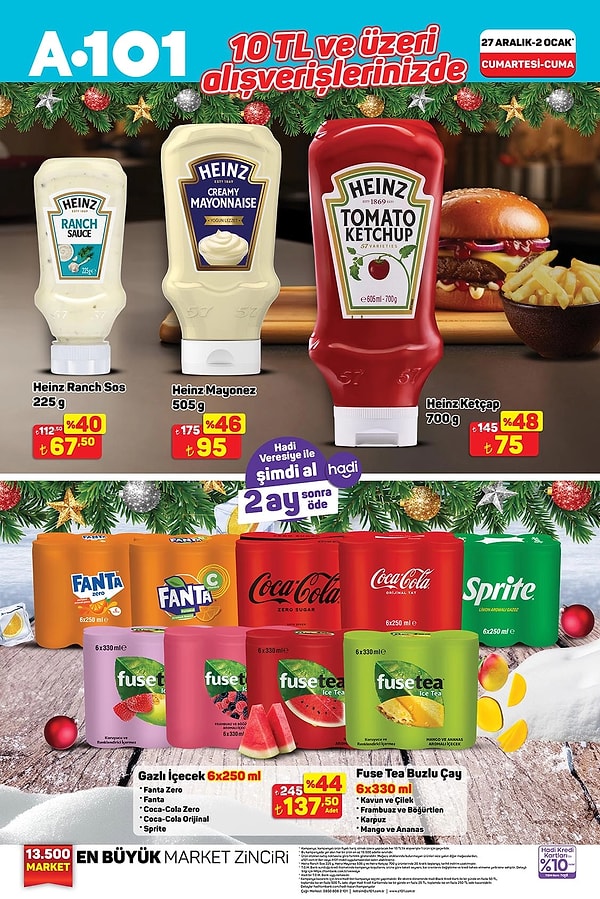 10 TL ve üzeri alıverişlerinizde;