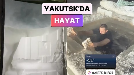 Kapılar Karla Kaplandığından İnsanların Dışarı Çıkamadığı Yakutsk'ta Bir Adam -51 Derecede Suya Girdi