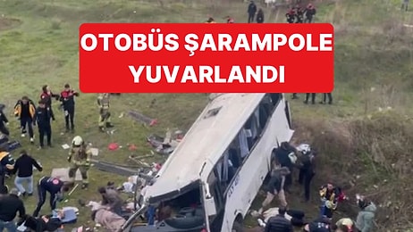 İstanbul Esenyurt'ta Bir Servis Otobüsü Şarampole Yuvarlandı
