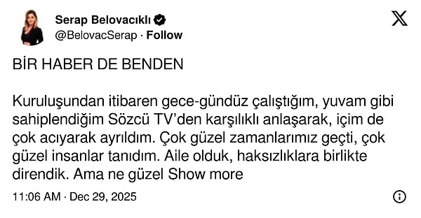 Serap Belovacılıklı'nın paylaşımını buradan görebilirsiniz: