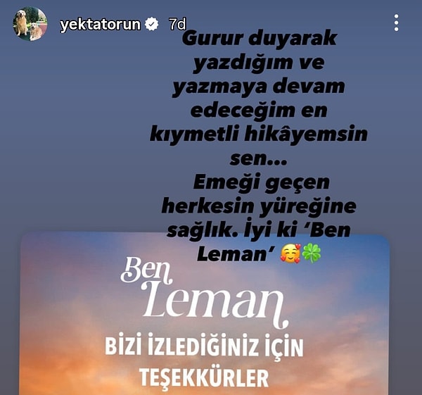 Ben Leman'ın senaristi de dizinin devam edeceğine dair kafaları karıştırdı.