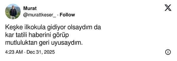 Sonra da çıkıp kar oynasaydım.