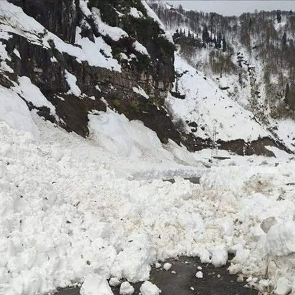 Artvin'in Ardanuç ilçesine bağlı Zekeriya köyünde çığ meydana geldi.