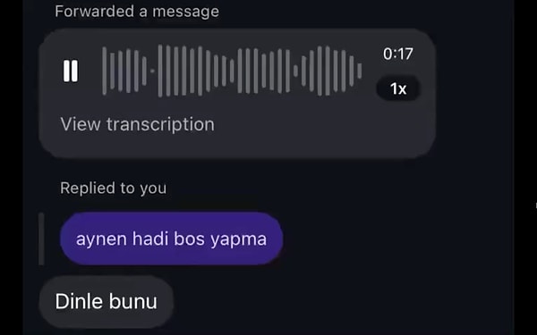 "Hey baby girl. İletişmeyeceksek söyleyebilirsin."