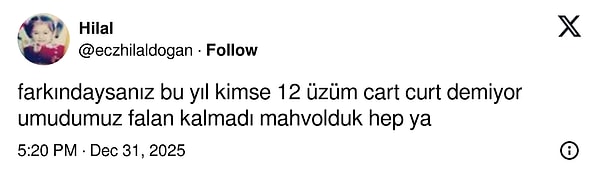 Kimse 12 üzüm yemedi bile, öyle bir isteksizlik!