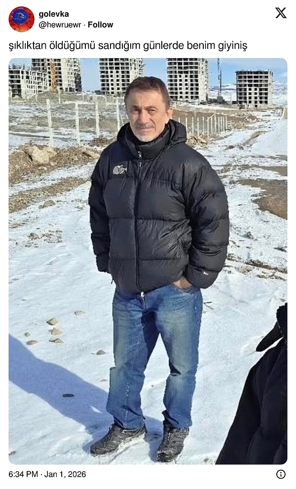 Mavi montu göremedik.