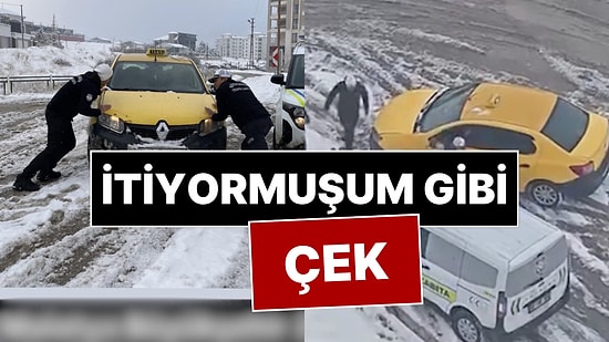 Zabıta Ekiplerinin Karda Kalan Otomobile Ettiği Yardımın Kamera Arkası Ortaya Çıktı