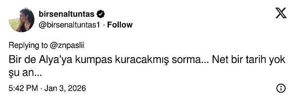 Birsen Altuntaş ise ayrılığıyla ilgili net bir bilgi olmadığını dile getirdi.