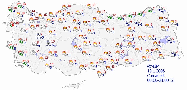 10 Ocak Cumartesi Hava Durumu