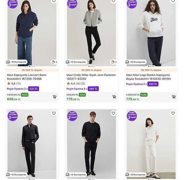 Mavi ürünlerinde %40’a varan indirimlere ek olarak 1500 TL ve üzeri alışverişlerde 300 TL kupon fırsatını kaçırmayın.