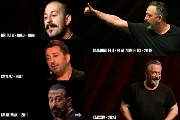 Cem Yılmaz’ın yıllar içinde sahneye taşıdığı stand-up gösterileri kadar, bu gösterilerde değişen imajı da sosyal medyada dikkat çekti.